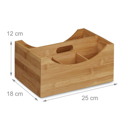 Rangement de bureau avec poignée en bambou