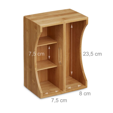 Rangement de bureau avec poignée en bambou
