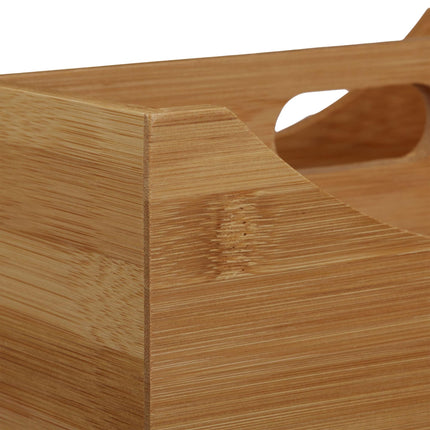 Rangement de bureau avec poignée en bambou