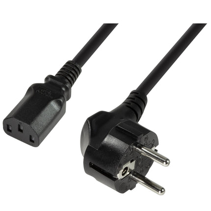 Gerätekabel CEE 7/7 90° - C13 Gerade Schwarz 3m