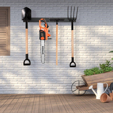 Support mural pour appareils avec 4 crochets doubles Porte-outils de jardin Capacité de charge de 150 kg