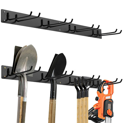 Support mural pour appareils avec 4 crochets doubles Porte-outils de jardin Capacité de charge de 150 kg