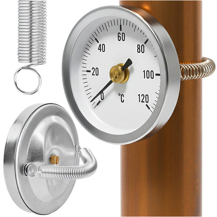 Bimetallthermometer für Öfen von 0-120 °C, Rohrbefestigung
