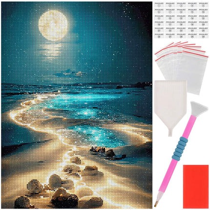 Kit de peinture diamant, scène de plage, 40 x 30 cm