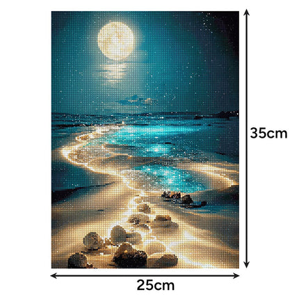 Kit de peinture diamant, scène de plage, 40 x 30 cm