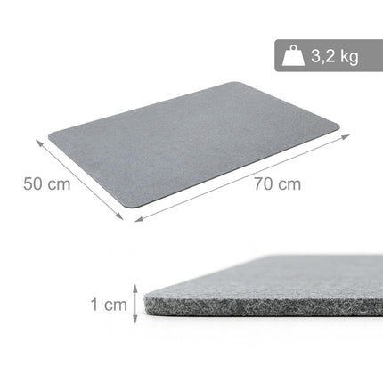 Tapis de bain en terre de diatomées - Antidérapant, séchage rapide, gris
