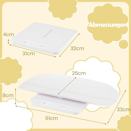 Pèse-bébé numérique avec plateau amovible, plage de mesure : 50 g à 150 kg