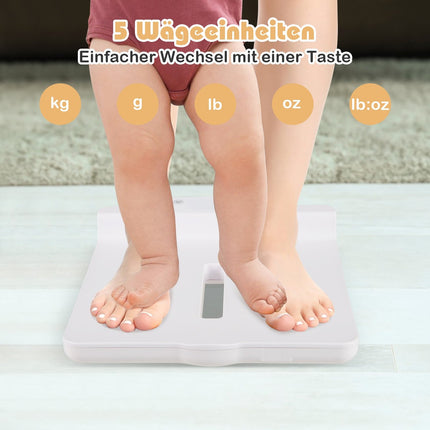 Pèse-bébé numérique avec plateau amovible, compatible avec application
