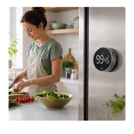 Digitaler Küchentimer, LED-Anzeige, Silber, Magnetisch