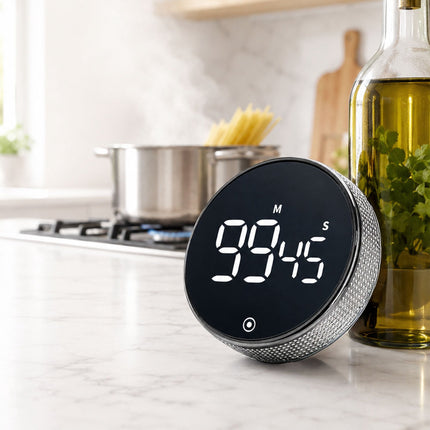 Digitaler Küchentimer, LED-Anzeige, Silber, Magnetisch