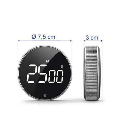 Digitaler Küchentimer, LED-Anzeige, Silber, Magnetisch