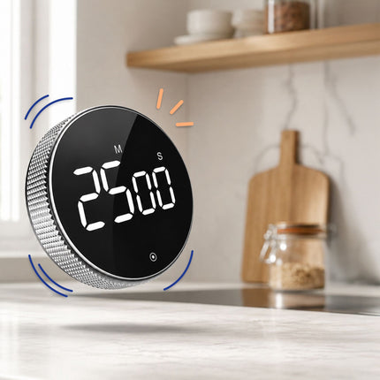 Digitaler Küchentimer, LED-Anzeige, Silber, Magnetisch