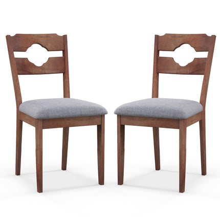 Ensemble de 2 chaises de salle à manger, dossier haut en tissu rembourré, grises