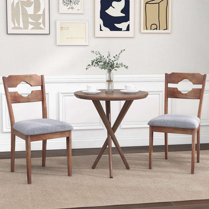 Ensemble de 2 chaises de salle à manger, dossier haut en tissu rembourré, grises