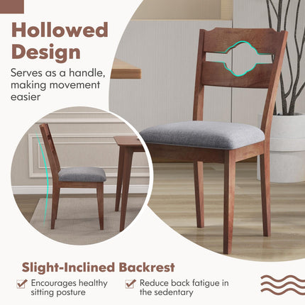 Ensemble de 2 chaises de salle à manger, dossier haut en tissu rembourré, grises
