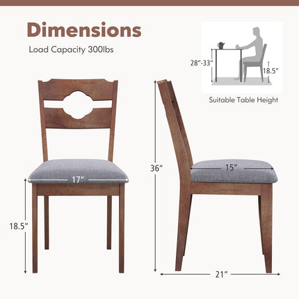 Ensemble de 2 chaises de salle à manger, dossier haut en tissu rembourré, grises