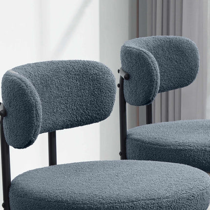 Esszimmerstühle 2er-Set, Fleece-Polsterung, Metallbeine, Grau