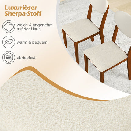 Esszimmerstühle 2er-Set, Sherpa-Bezug, 180 kg Tragkraft