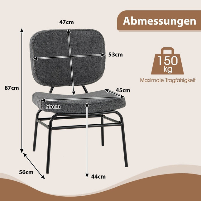 Chaise de salle à manger avec siège incurvé et amp; Dossier Sherpa chaise de cuisine chaise rembourrée gris