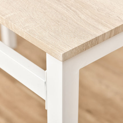 5-teiliges Esszimmertisch-Set, Holzfaser-MDF & Metall, Grau/Weiß