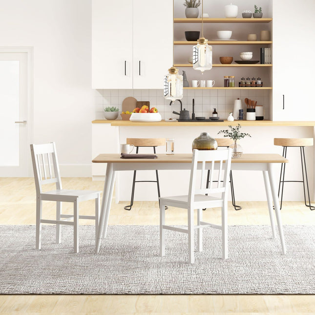 White Pine Wood Dining Chair Set of 2 - 41x47x86 cm