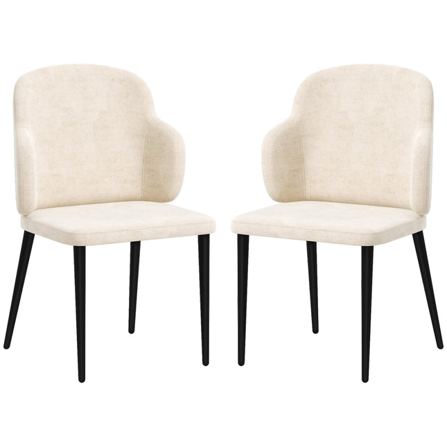 Samt beige Esszimmerstühle, 2er-Set, bequem gepolstert