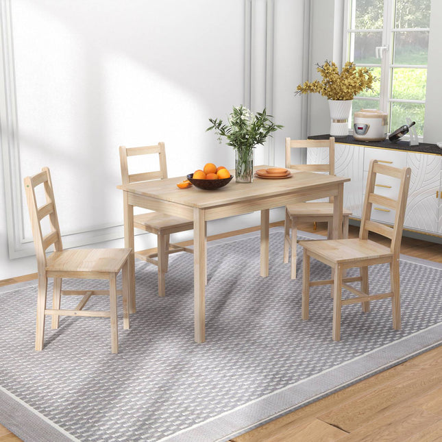 5-teilige Essgruppe aus Massivholz, platzsparendes Design
