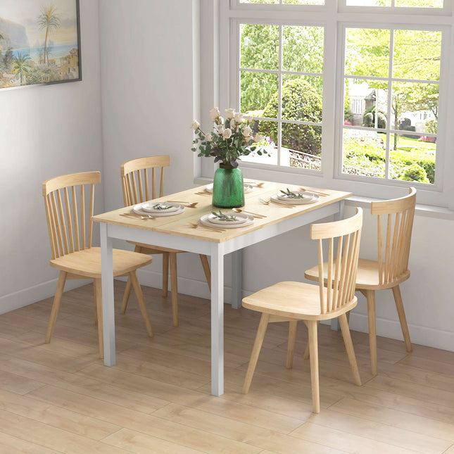 Table de salle à manger 120 x 75 cm, en pin massif style campagnard, 4 couverts