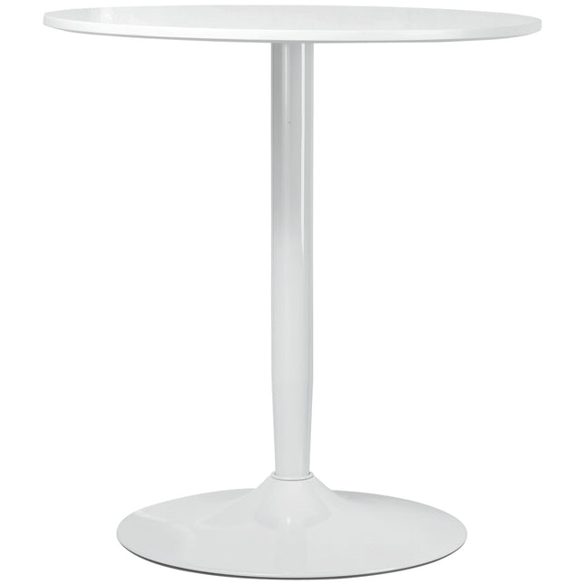 Runder Esstisch, Modern Weiß, Stahlbeine, Ø70 x 75 cm