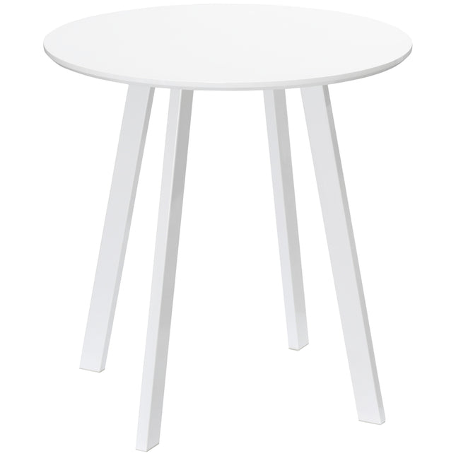 Runder Esstisch, weiß, abgeschrägte Beine, 72 cm