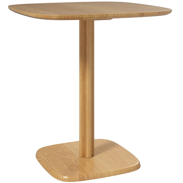 Table de salle à manger, bois d'hévéa, 70 x 70 cm, coins arrondis
