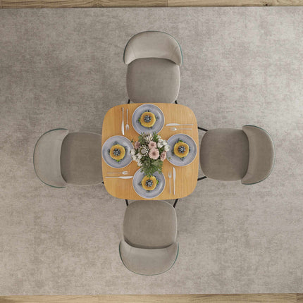 Esstisch, Kautschukholz, 70x70 cm, abgerundete Ecken