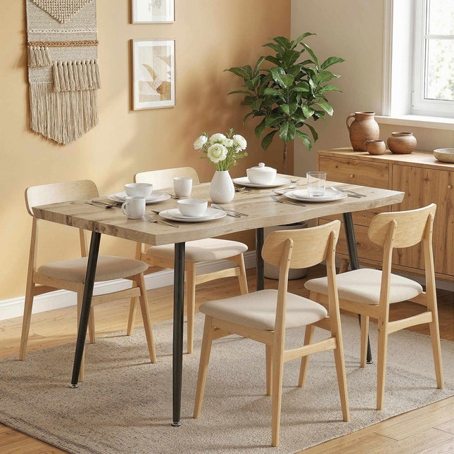 Dining Table for 4, 110 cm Oak with Steel Legs