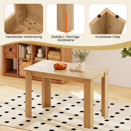 Esstisch für 4-6 Personen, 120 cm, Holz, rechteckig