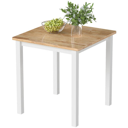 Table à manger pour 4 personnes, bois d'hévéa, finition chêne