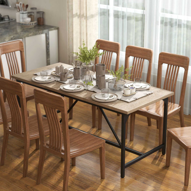 Table à manger pour 6 à 8 personnes, aspect bois, 180 x 80 x 75,5 cm
