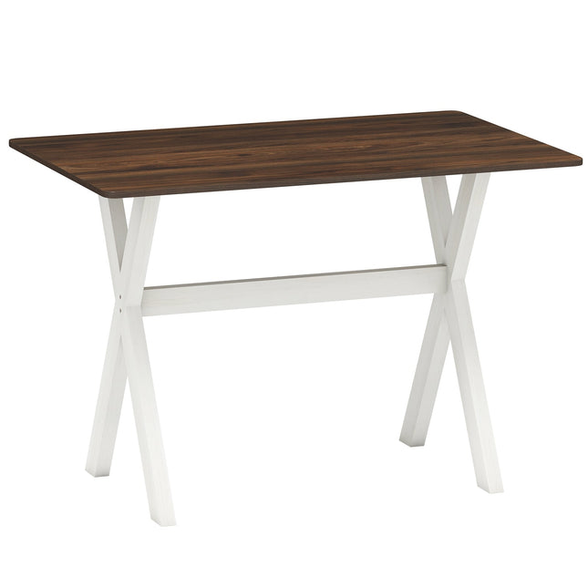 Table de salle à manger avec piètement en X, finition noyer, 110 x 71 cm