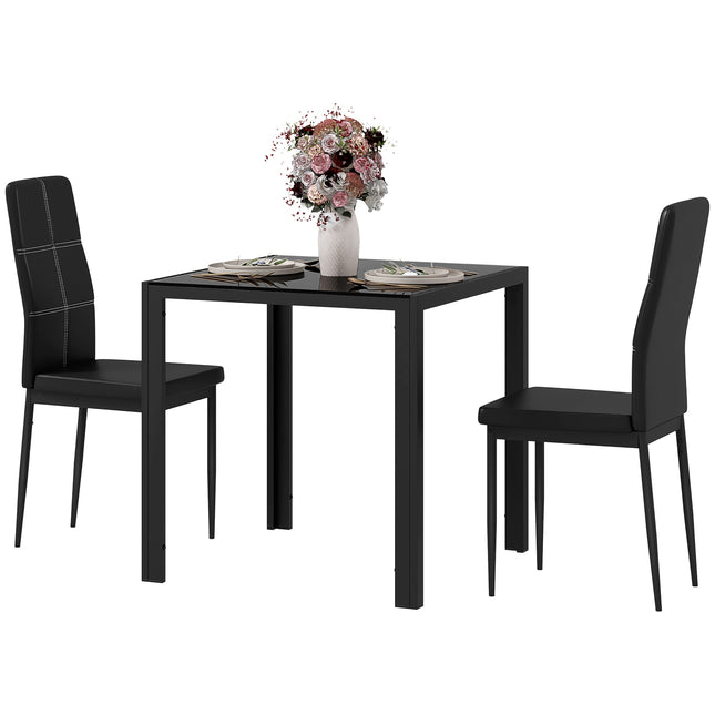 Ensemble de salle à manger table à manger avec 4 chaises groupe de salle à manger peu encombrant groupe de sièges noir
