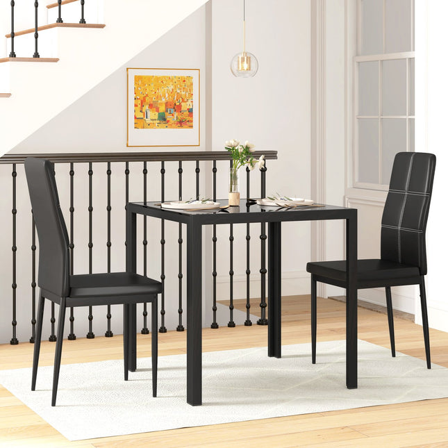 Ensemble de salle à manger table à manger avec 4 chaises groupe de salle à manger peu encombrant groupe de sièges noir