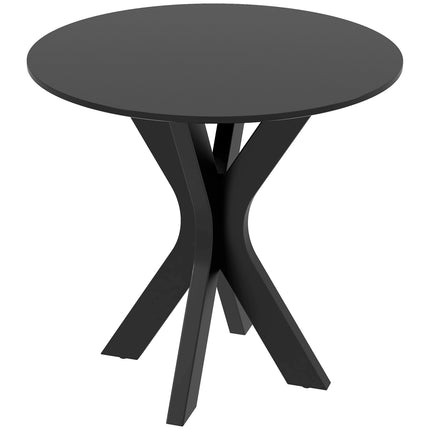 Table à manger, table de cuisine ronde, table de salle à manger moderne, table basse avec structure en acier araignée, table de bar pour 2 personnes, Ø78 x 75 cm, noir