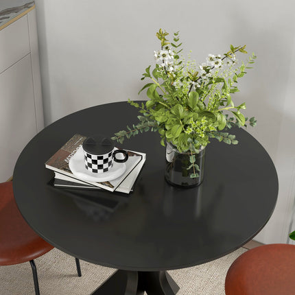 Table à manger, table de cuisine ronde, table de salle à manger moderne, table basse avec structure en acier araignée, table de bar pour 2 personnes, Ø78 x 75 cm, noir
