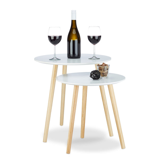 Ensemble de 2 tables à manger de style scandinave