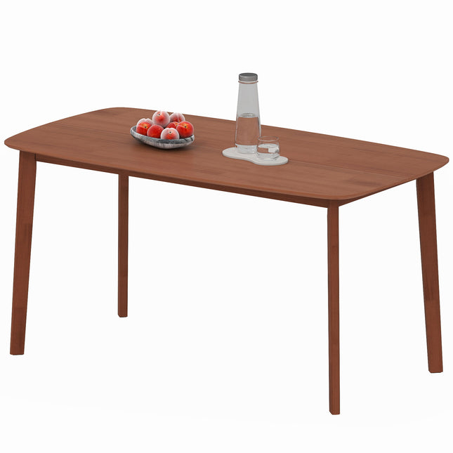 Table à manger en pin massif, surface laquée, 150 x 80 cm, marron