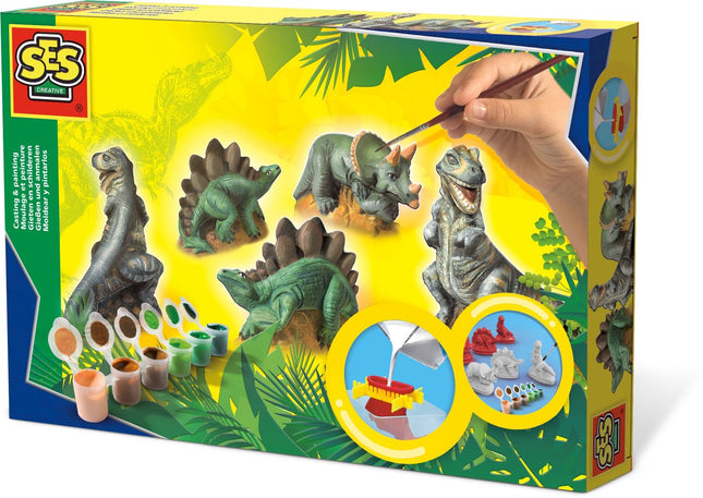 Kit de moulage et de peinture de dinosaures pour enfants créatifs