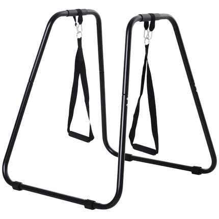 Dip-Station mit Sling-Trainer, stabiler Stahl, schwarz, 90x81x92,5 cm