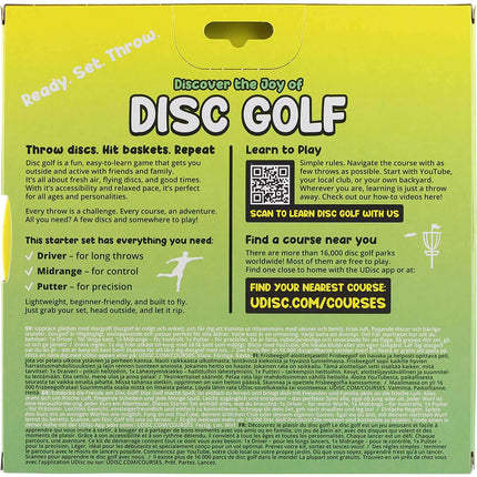 Disc Golf Starter-Set, 3 Discs Driver Midrange Putter