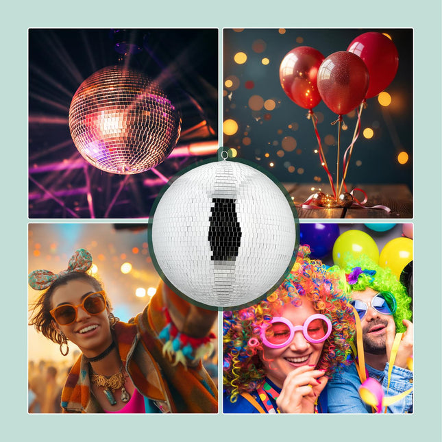Boule disco 50 cm - Décoration de fête à fixer au plafond