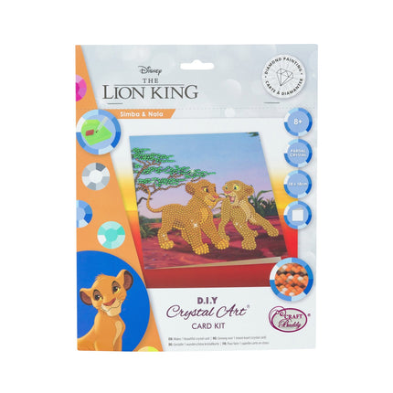 Carte d'art Disney Crystal Simba et Nala, 18 x 18 cm