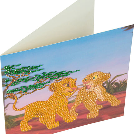 Carte d'art Disney Crystal Simba et Nala, 18 x 18 cm