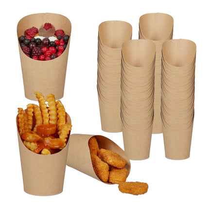 Einweg-Snackbecher aus Kraftpapier, 100er-Pack